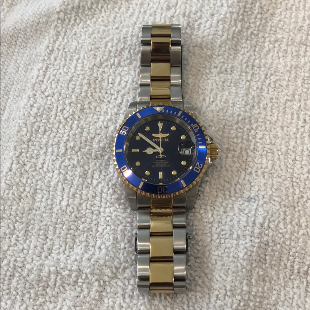 Invicta pro diver automatic blue and gold